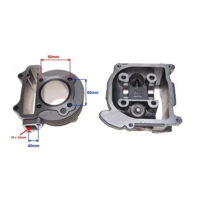 Set motor / kit cilindru + chiulasa scuter GY6 4T 80cc, 47 mm, racire pe aer