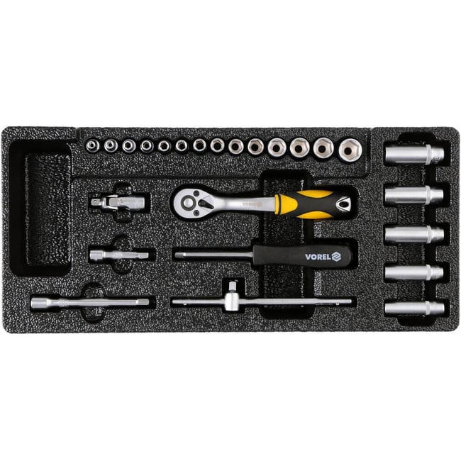 Dulap cu scule echipat complet cu 6 sertare 177 piese Vorel 58540