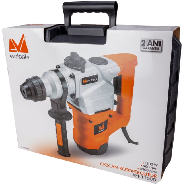 Ciocan rotopercutor Evotools RH 1100D, 1100 W, 5 J, SDS-Plus