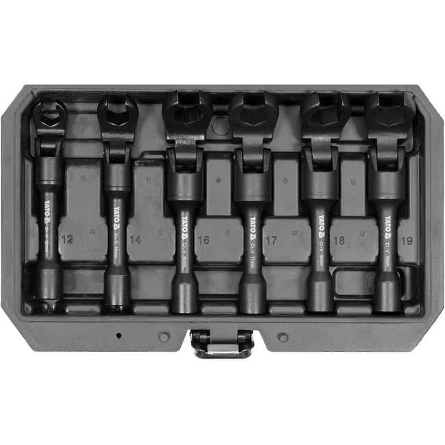 Set chei inelare semideschise cu articulatie 12-19 mm, Yato YT-01440, 3/8"