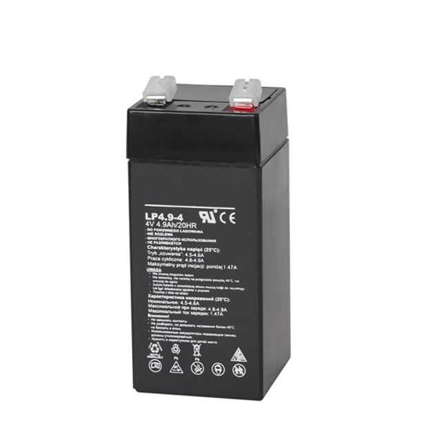 Acumulator Gel Plumb 4V, 4.9 Ah, dimensiuni 43x43x100 mm