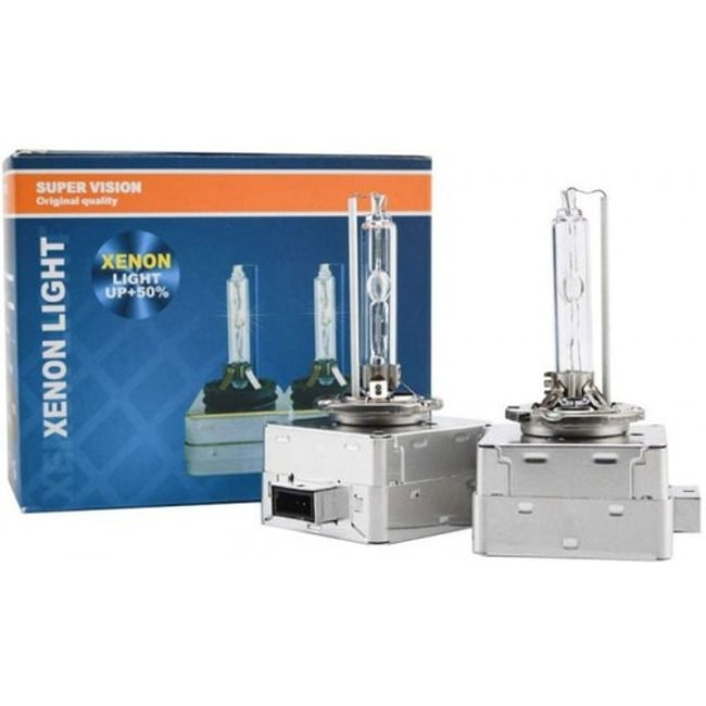 Set Becuri D1S Auto Xenon pentru far White Knight, 35W, 6000K