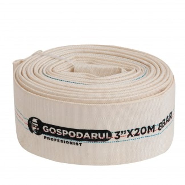 Furtun pompieri textil, Panzat, PVC interior, 3, ø 75mm, 8 Bar tip B 20m