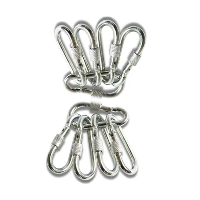 Set 10 carabine, carabiniere din otel 5mm, siguranta cu filet