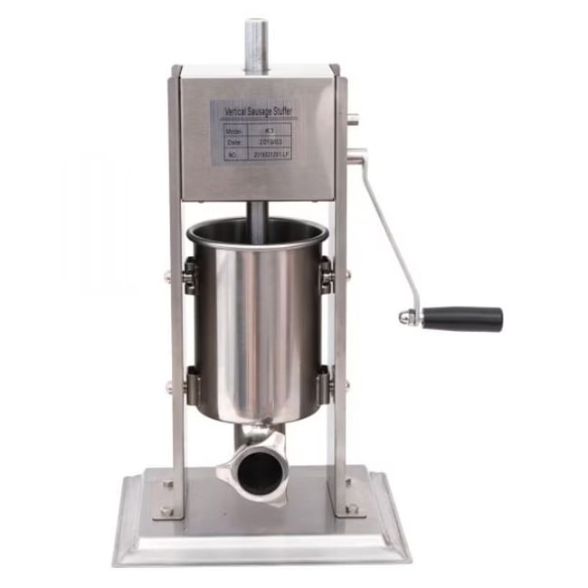Masina de umplut carnati profesional ML-S7, 7 Kg, mecanic, inox-integral, 6 palnii incluse