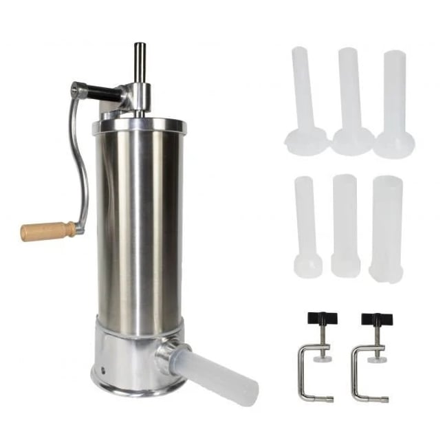 Masina de umplut carnati, 5 Kg, 6 x palnii incluse, vertical din inox, Elefant KY-2010