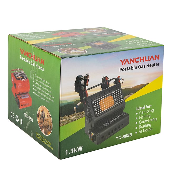 Aragaz portabil si incalzitor Micul Fermier, GF-0630, 2 in 1, 1.3 KW negru