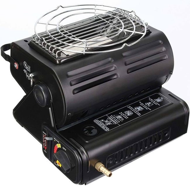 Aragaz portabil si incalzitor Micul Fermier, GF-0630, 2 in 1, 1.3 KW negru