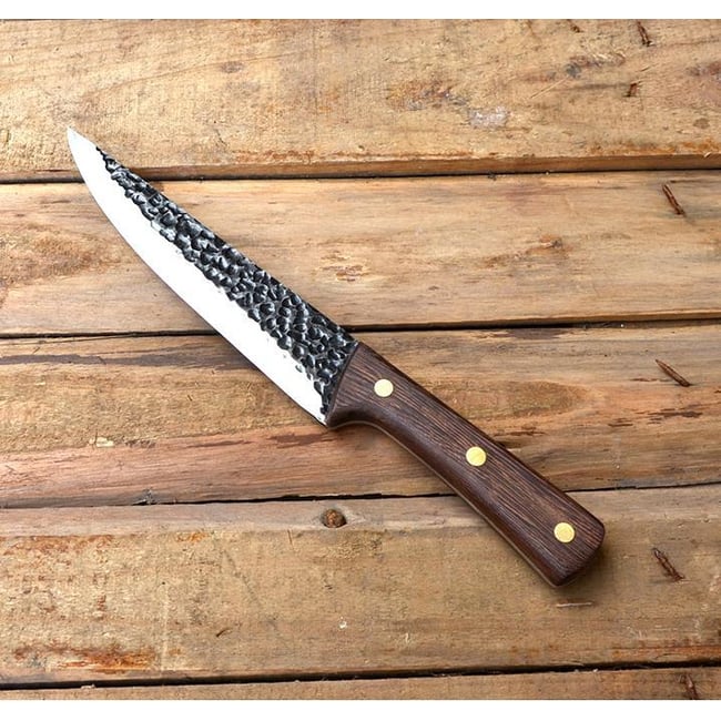 Cutit forjat cu lama dreapta si rigida, maner din lemn, 28cm