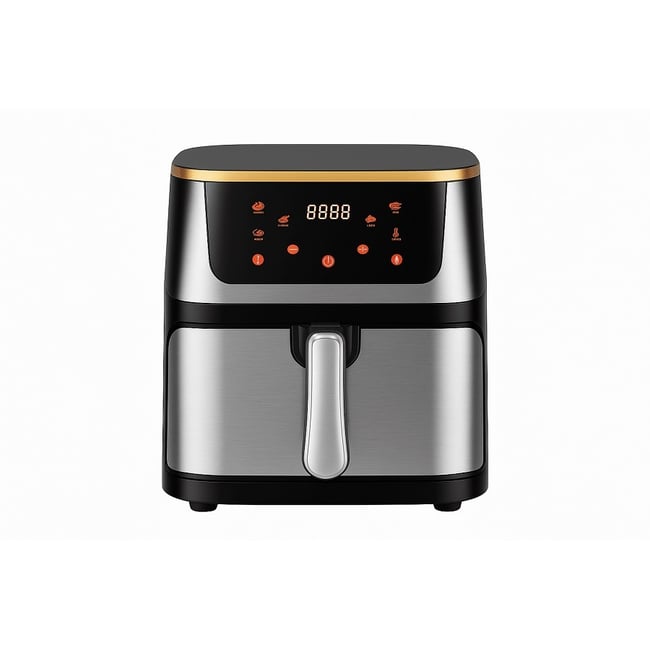 Friteuza cu aer cald, Air Fryer, afisaj digital, Temperatura Reglabila 100-200°C, incalzire dubla, LCD Touch Control, capacitate 10L, 2000W