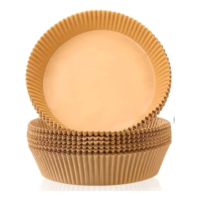 Set 100 hartii de copt sau prajit pentru airfryer, forma rotund, 20 x 4.5 cm