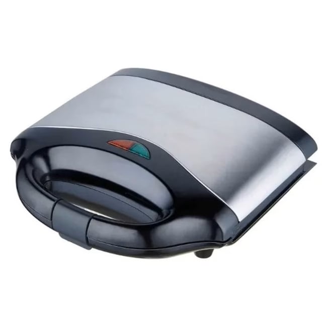 Sandwich-maker, placi antiaderente premium, inox, 750W, sistem de blocare