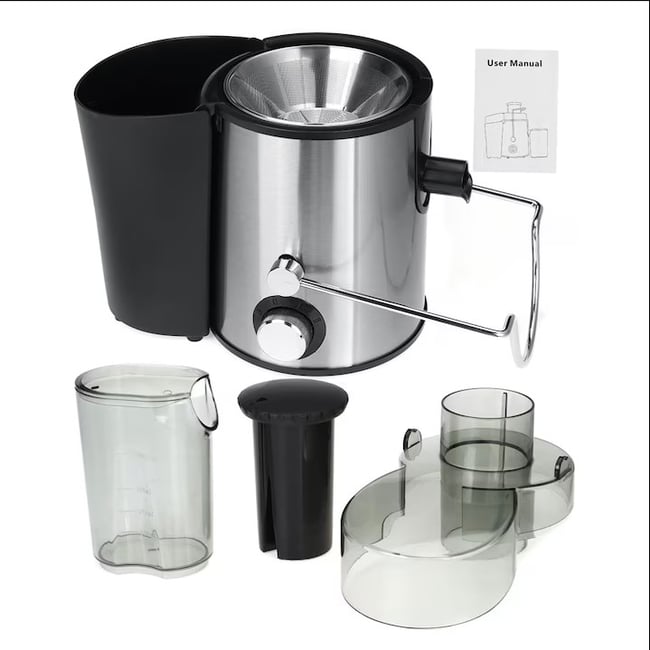 Storcator electric pentru fructe si legume, 800W, recipient 500ml, negru-gri