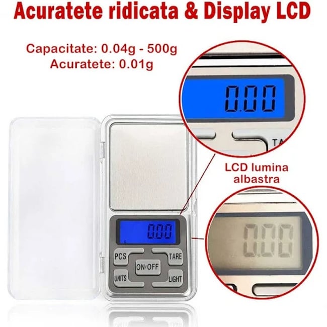 Cantar De Buzunar Pentru Bijuterii 0.1 - 200 G, Bateri Incluse