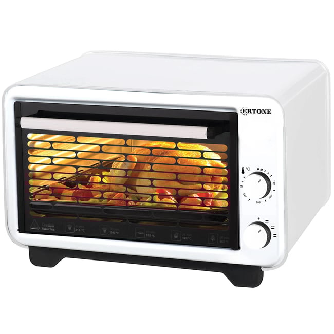 Cuptor electric Ertone Ertone MN9135NG, 36 litri, 1420 W, inaltime reglabila, 2 tavi, alb