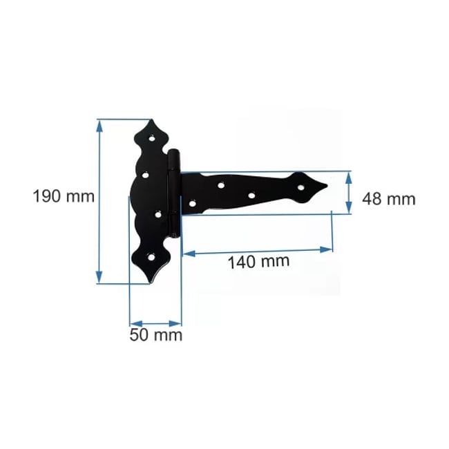 Balama ornamentala pentru porti si usi, culoare negru, 140x50x48x2.5mm