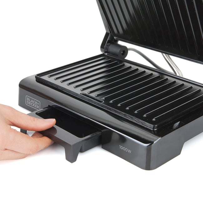 Gratar electric Black&Decker BD-BXGR1000E, inox, 1000w, incalzire rapida, suprafata non-aderenta