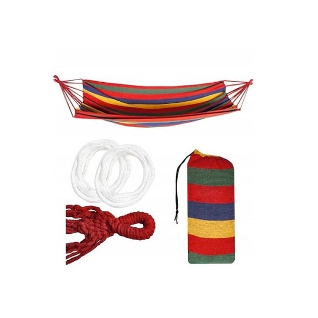 Hamac pentru o persoana, bumbac, 80x200cm, 120kg, multicolor