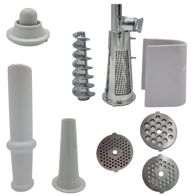 Masina de tocat carne Craft-Tec Rosie 3500W, Accesorii rosii, carnati, chiftele, 3 site, functia revers, motor cupru