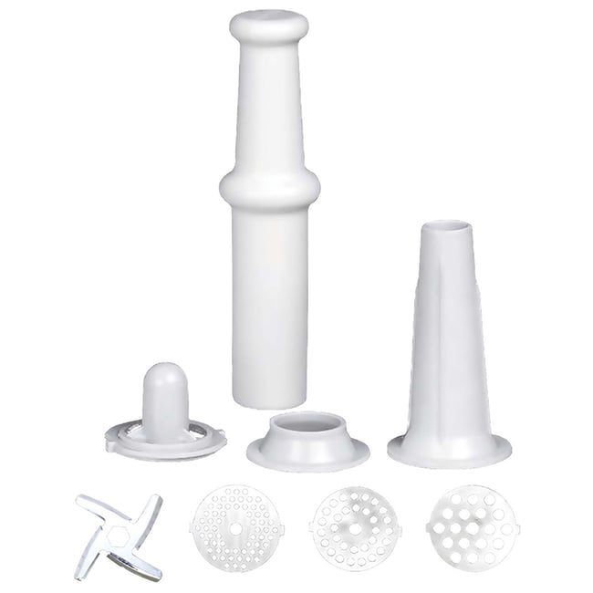 Masina de tocat carne Sencor S-SMG4410WH alba 1400W, accesorii tocat, feliat, discuri otel, 100kg/h