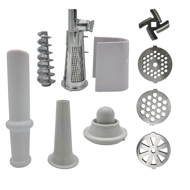 Masina de tocat carne, Ypan, 2500 W, accesorii rosii, carnati, chiftele, 3 site, functia revers, motor cupru, Rosu