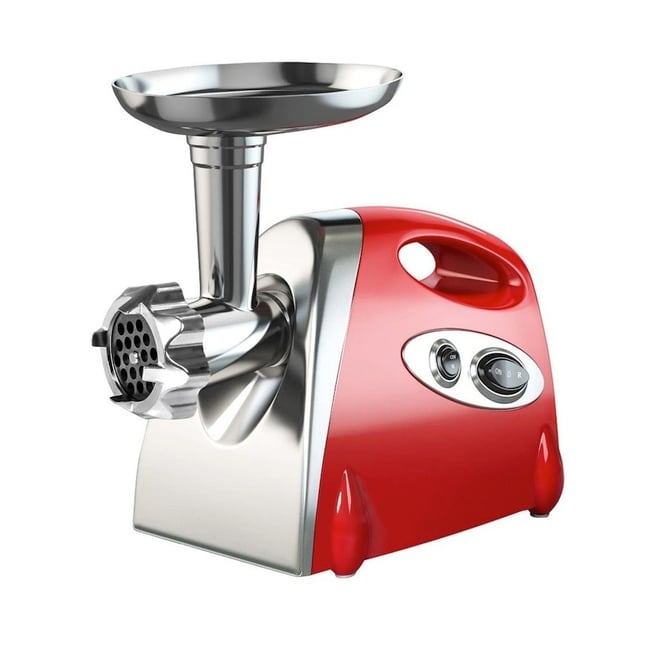 Masina de tocat carne, Ypan, 2500 W, accesorii rosii, carnati, chiftele, 3 site, functia revers, motor cupru, Rosu