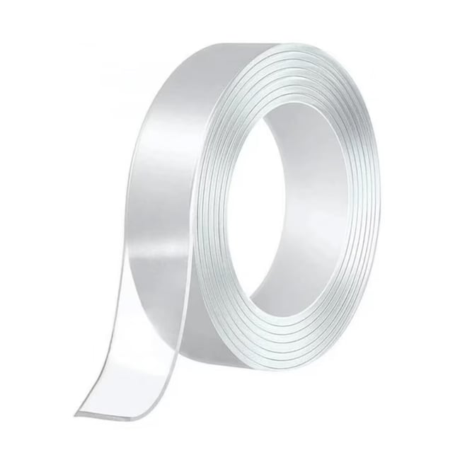 Banda dublu adeziva transparenta, grosime 1 mm, latime 18 mm, lungime 5 metri