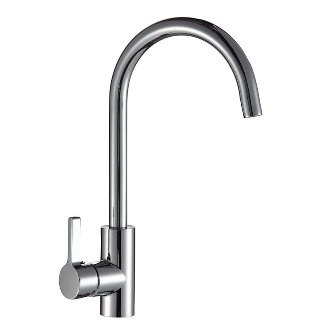 Baterie bucatarie din otel inoxidabil, monocomanda, racorduri incluse, Fleko FZXC-410, cromat