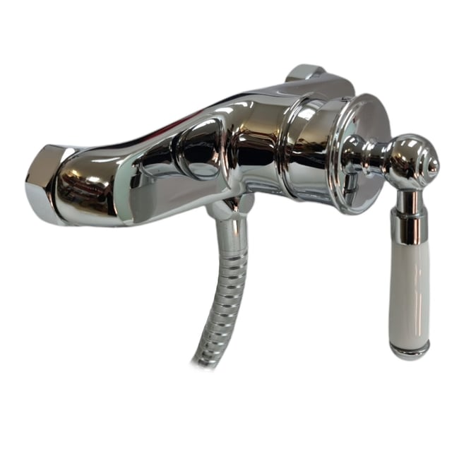 Baterie de dus Mixxus Premium Vintage 003, alama, monocomanda cu para de dus, culoare cromat