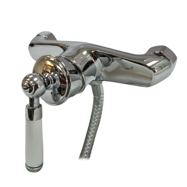 Baterie de dus Mixxus Premium Vintage 003, alama, monocomanda cu para de dus, culoare cromat