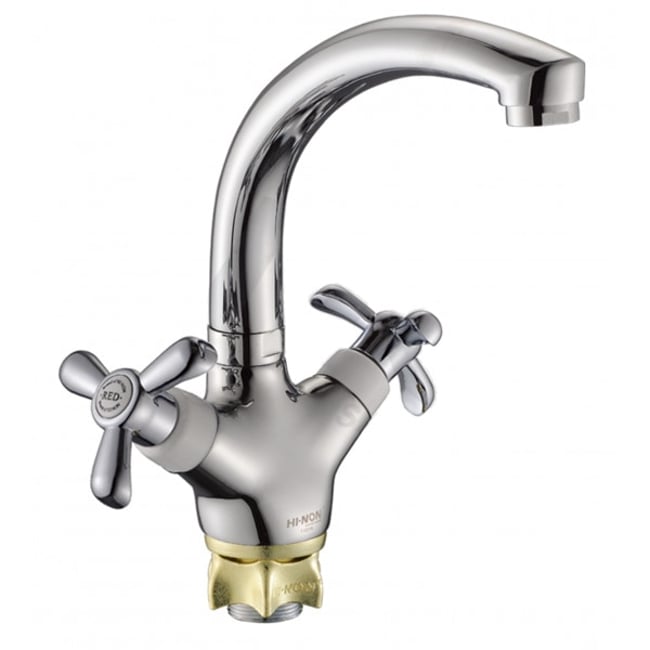 Baterie lavoar, dublu comanda, cartus ceramic 40mm, racorduri incluse, Fleko FZ324-525