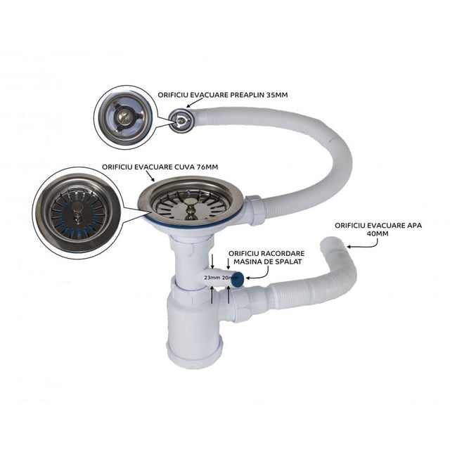 Chiuveta bucatarie compozit de marmura Ulgran U-104-328, bej, patrata, fara picurator