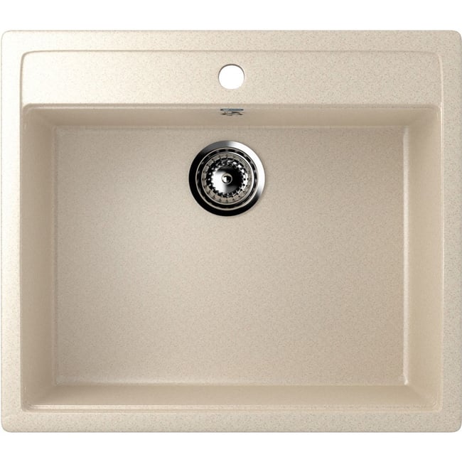 Chiuveta bucatarie compozit de marmura Ulgran U-104-328, bej, patrata, fara picurator