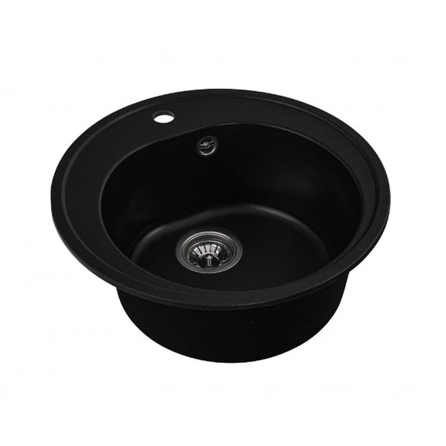 Chiuveta din compozit de granit pentru bucatarie negru metalic ELEFANT PREMIUM 510 LUNA