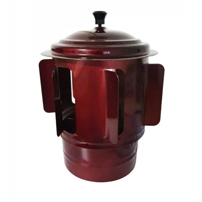 Palarie burlan, cocos horn emailat rotativ, maro, 130 mm