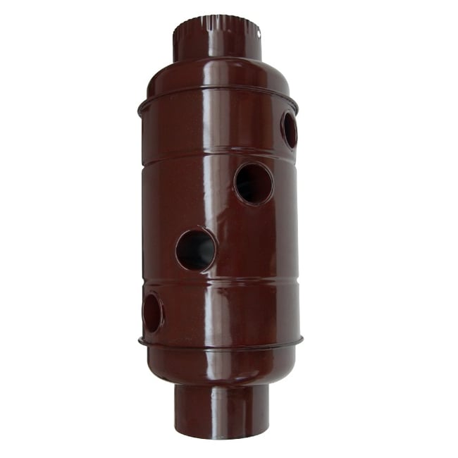 Burlan recuperator caldura, Rotund Email, otel, diametru 120 mm, maro