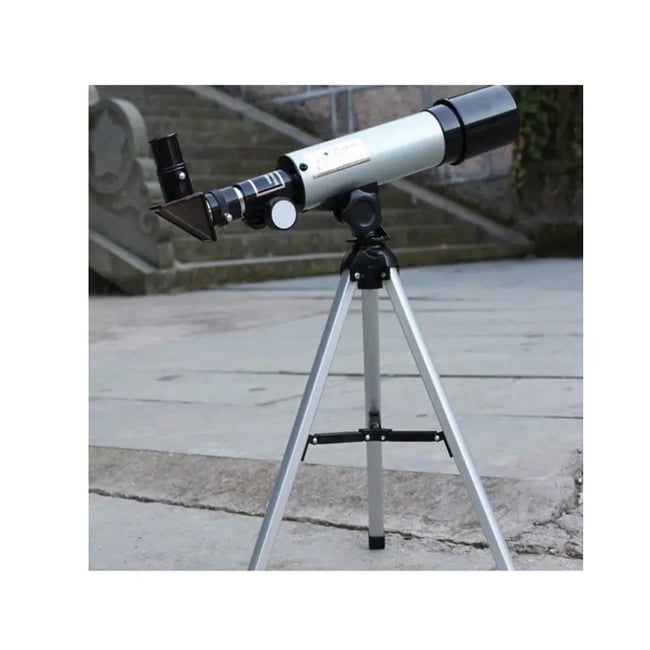 Telescop astronomic profesional, cu trepied din aluminiu, distanta focala 360mm si prisme De 90°, argintiu