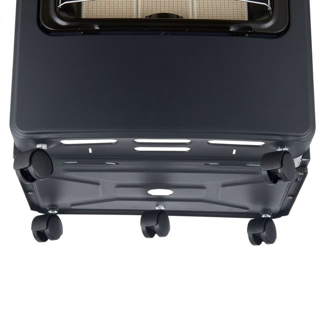 Soba metalica pe gaz GPL, cu roti, mobila, Hausberg HB-1021,3 trepte de putere, negru