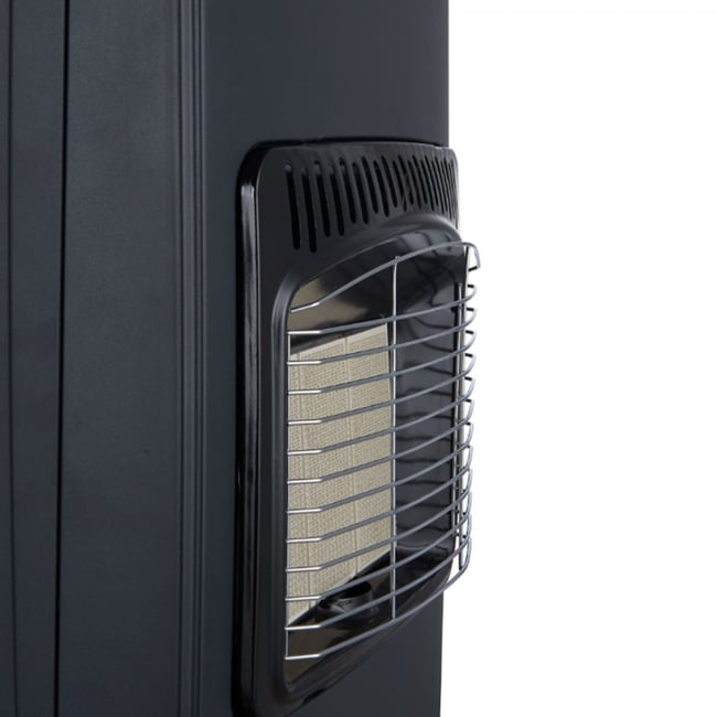 Soba metalica pe gaz GPL, cu roti, mobila, Hausberg HB-1021,3 trepte de putere, negru