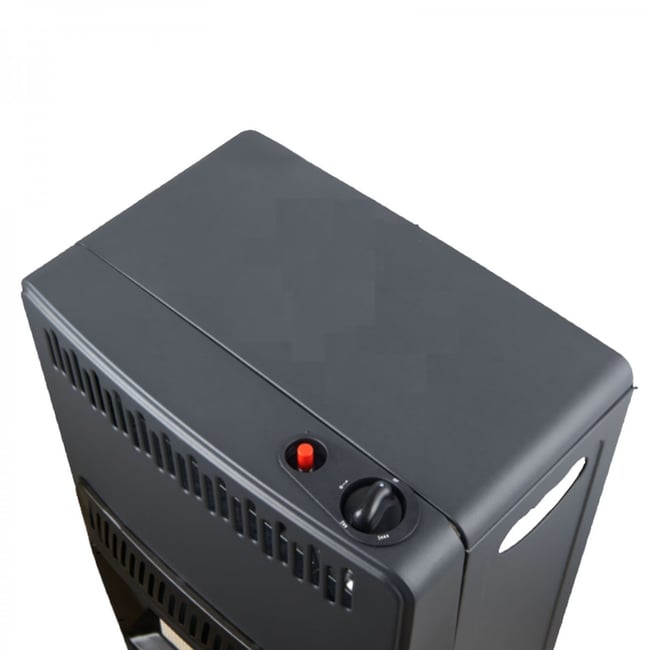 Soba metalica pe gaz GPL, cu roti, mobila, Hausberg HB-1021,3 trepte de putere, negru