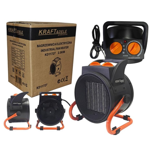 Aeroterma aer cald, electrica, Kraft&Dele KD11727, 2.5 kW, 220 V