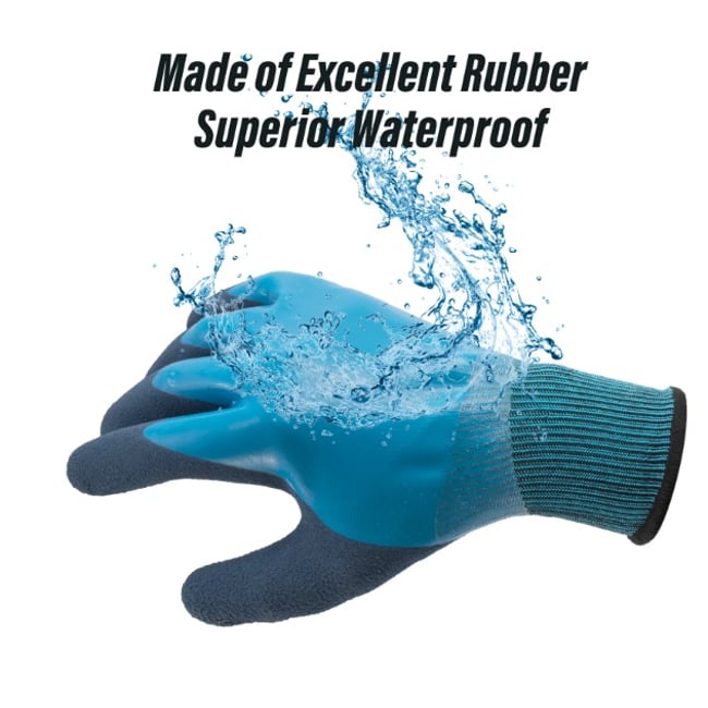 Manusi de protectie, impregnate in latex, albastre, anti vibratii pentru munca mecanica de siguranta, marimea 10