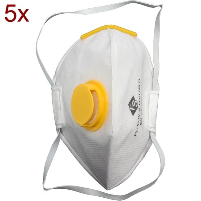 Set 5 masti de protectie cu supapa Vorel 74543, FFP1
