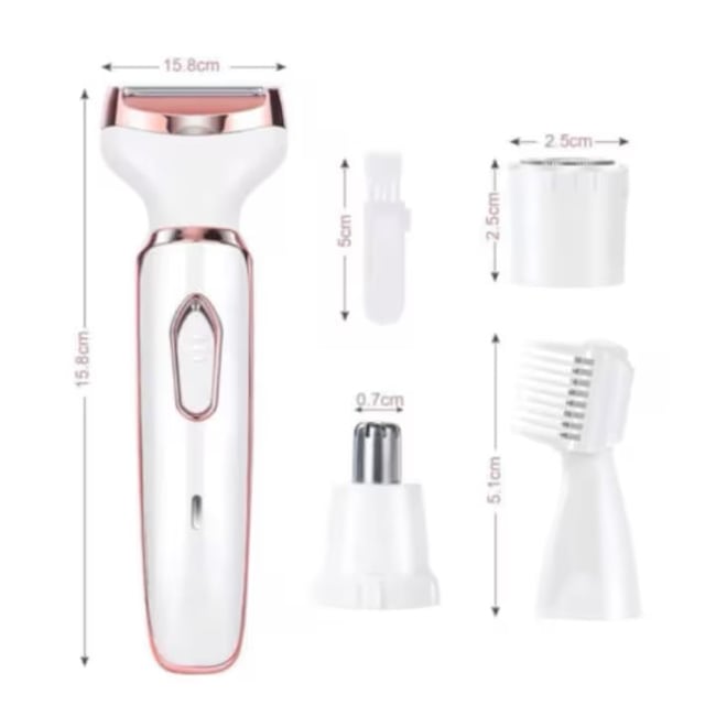 Aparat de ras electric, reincarcabil, 4 in 1 cu accesorii, portabil, alb