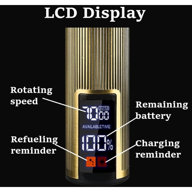 Masina de tuns profesionala, reincarcabila, Vintage, afisaj digital, 3 gratare, 1200mAh, lama din otel inoxidabil