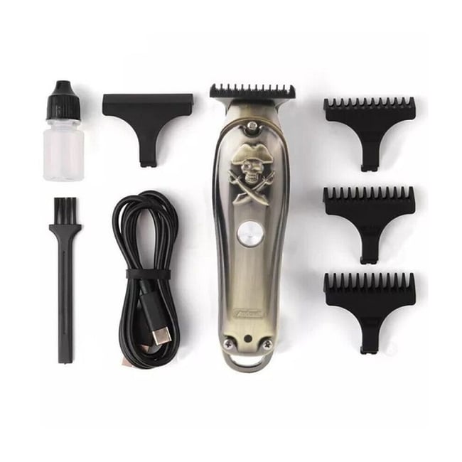 Masina de tuns profesionala, cu acumulator, 6000 rpm, cu 4 piepteni Wireless, 2500mAh, gri