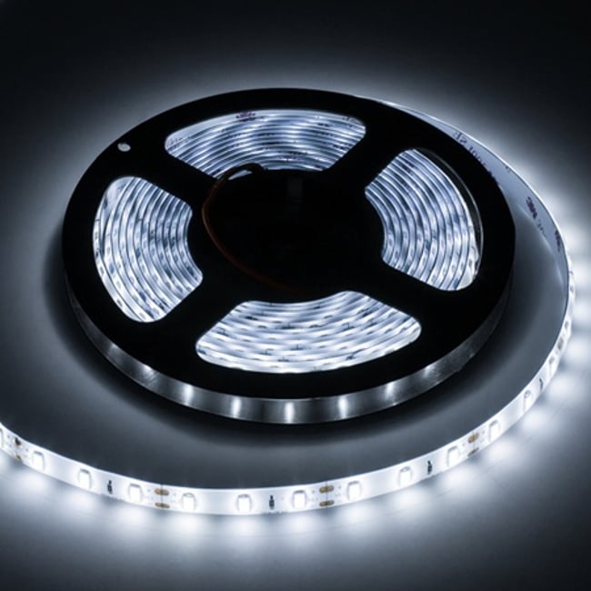 Banda led 5 metri, 12v, lumina culoare alb-rece, 6.6w/m, ip65