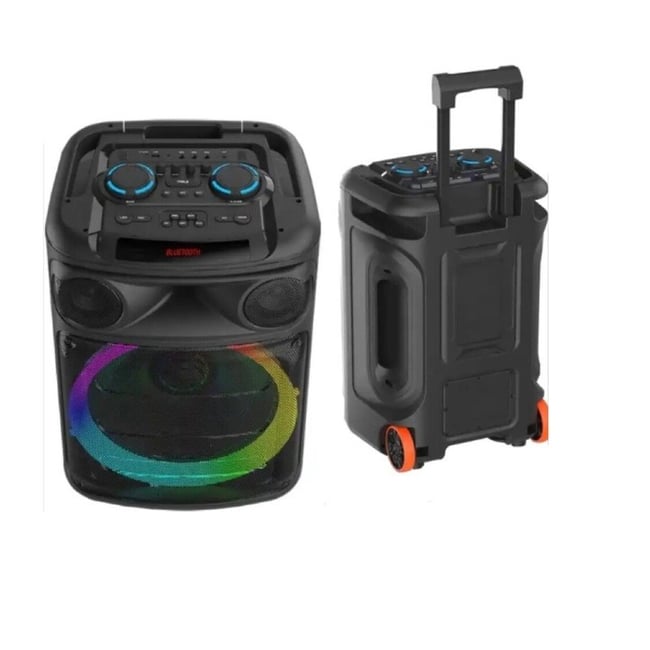 Boxa portabila, putere 120W, lumina RGB, bluetooth V5.3, microfon wireless, karaoke, telecomanda