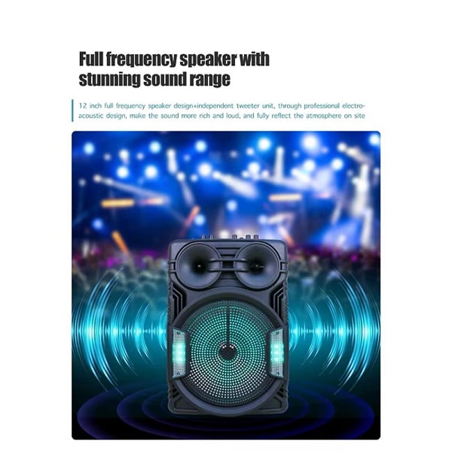 Boxa Portabila, 25W, Bluetooth V5.1, Usb, TF Card, FM, 2400mah, microfon, telecomanda, HD Sound, negru