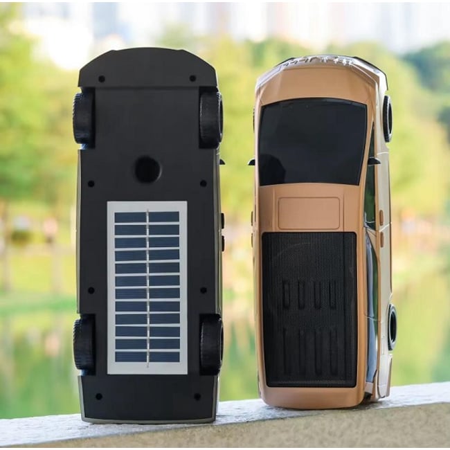 Boxa portabila, 12W, Bluetooth V5.0, Usb, TF Card, 1500mAh, incarcare solara, tip masina, albastru